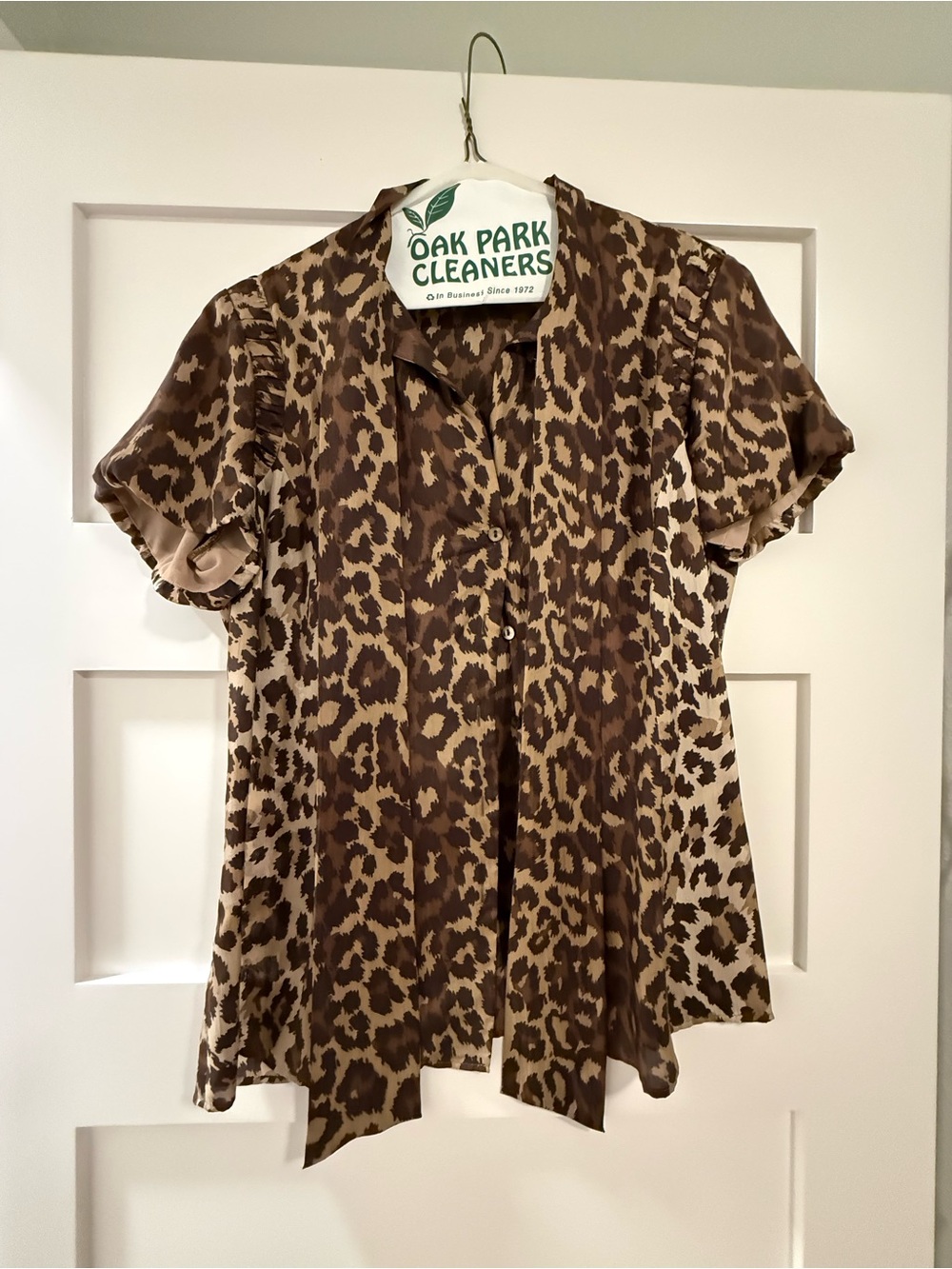 Lafayette 148 New York Brown Leopard Print Blouse